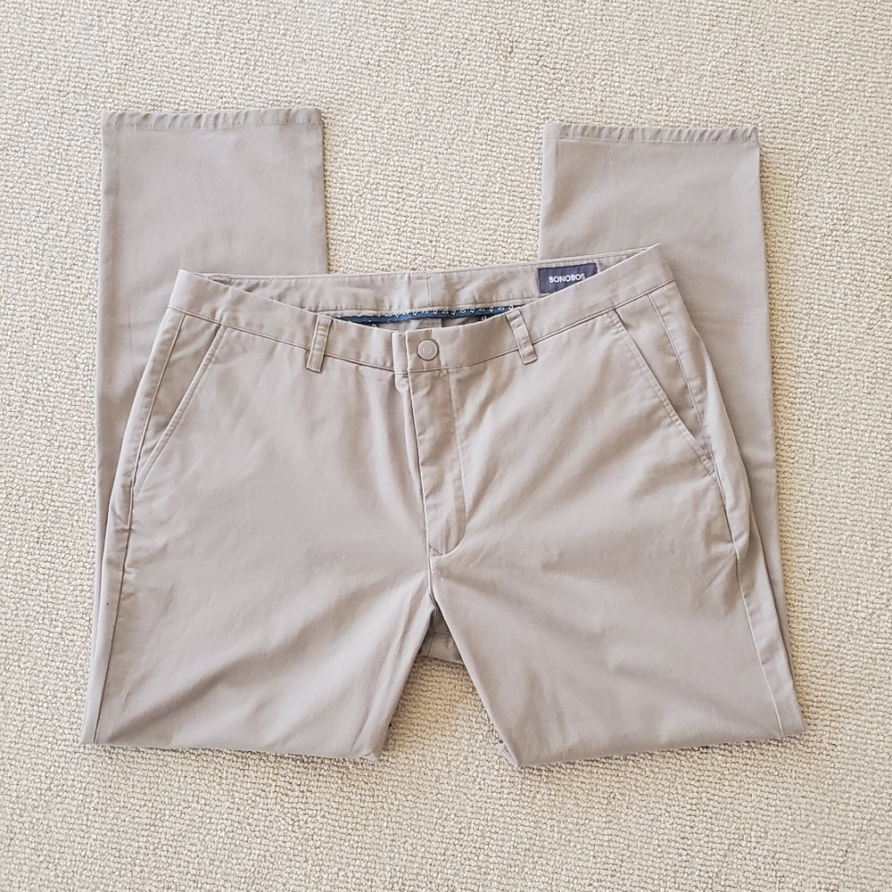 Bonobos Tan Khakis 38/30, Flat Front